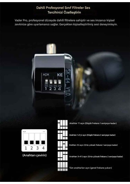 Kz Vader Pro 3dd Iem Bass Versiyon Kulak Içi Kulaklıklık Mikrofonlu indirimleri