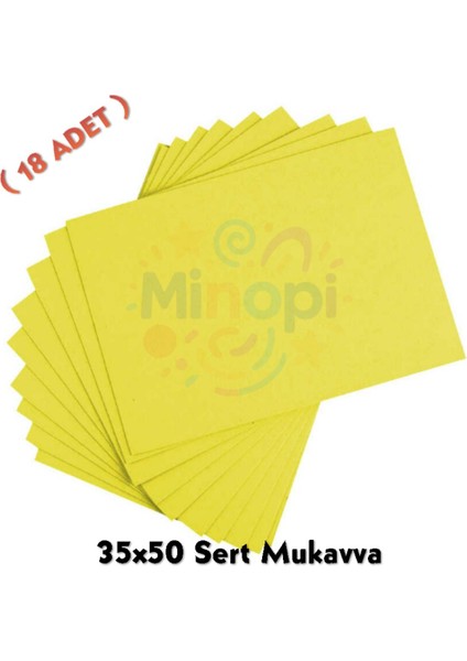 Sarı Renkli Mukavva 18 Adet 35X50 cm Sert Karton Mukavva
