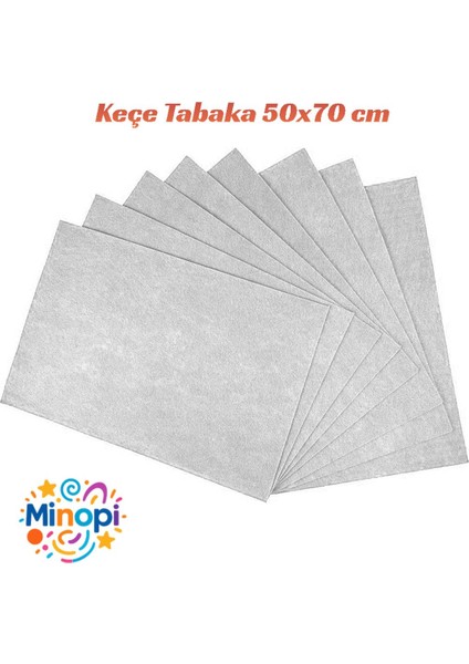 Gri Keçe Tabaka 10'lu Paket 50X70 cm - 1.5 mm Kalınlık
