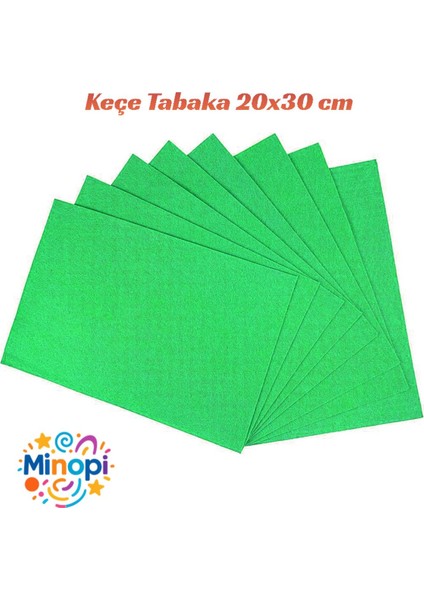 Yeşil Keçe Tabaka 10'lu Paket 20X30 cm - 1.5 mm Kalınlık