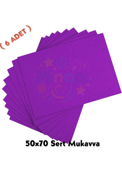 Mor Renkli Mukavva 6 Adet 50X70 cm Sert Karton Mukavva