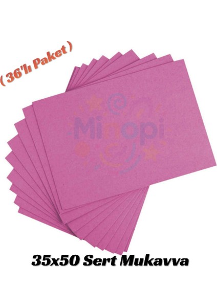 Pembe Renkli Mukavva 36 Adet 35X50 cm Sert Karton Mukavva
