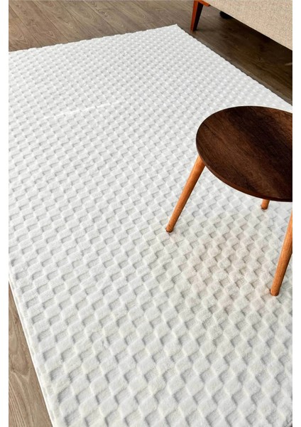 Dolly Iskandinav Dokuma Bukleli Premium Beyaz Puffy Peluş Yolluk Koridor Halısı Salon Halısı modelleri