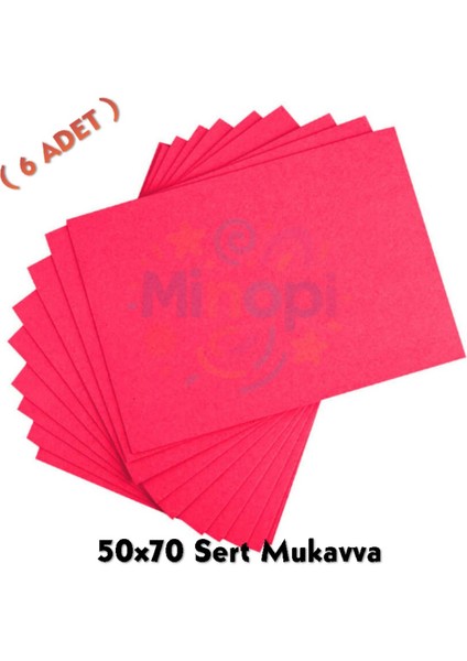 Fuşya Renkli Mukavva 6 Adet 50X70 cm Sert Karton Mukavva