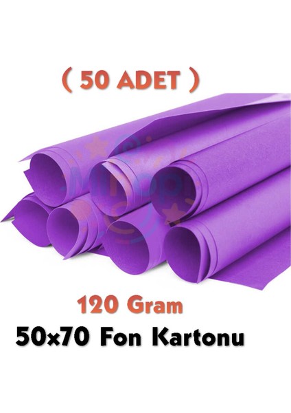 Mor Fon Kartonu 50X70 cm 50'li Paket 120 gr Renkli Fon Kartonu