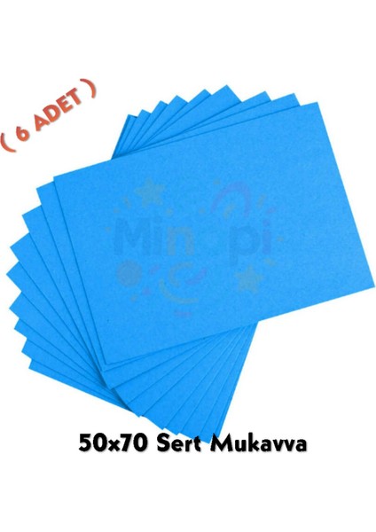 Mavi Renkli Mukavva 6 Adet 50X70 cm Sert Karton Mukavva