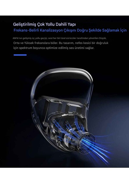 Kz AM16 16 Sürücü Profesyonel Hi-Fi Iem Kulak Içi Kulaklık (Bass Versiyon) fiyatları