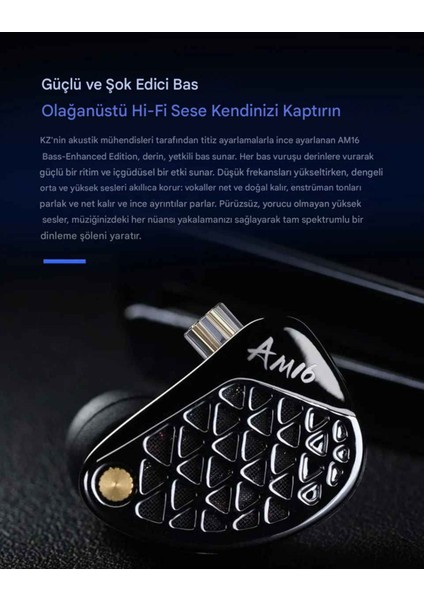 Kz AM16 16 Sürücü Profesyonel Hi-Fi Iem Kulak Içi Kulaklık (Bass Versiyon) modelleri