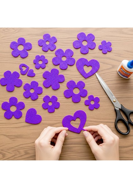 Mor Renkli Simli Eva Süngeri 50X70 cm 10'lu Paket 1.5 mm fiyatları