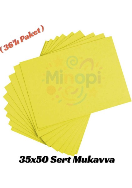 Sarı Renkli Mukavva 36 Adet 35X50 cm Sert Karton Mukavva