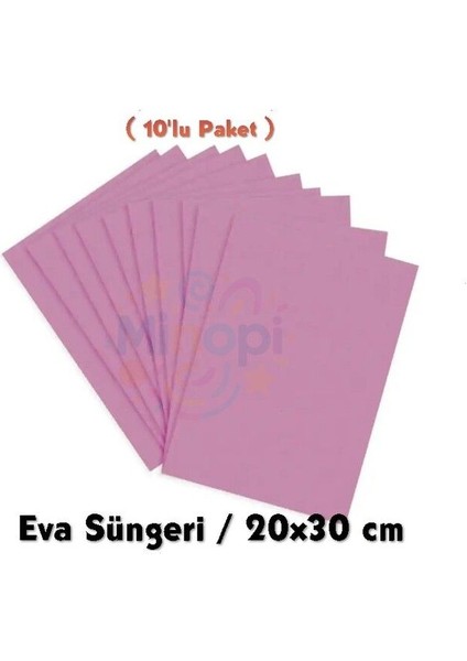 Pembe Renkli Eva Süngeri 20X30 cm 10'lu Paket 1.5 mm