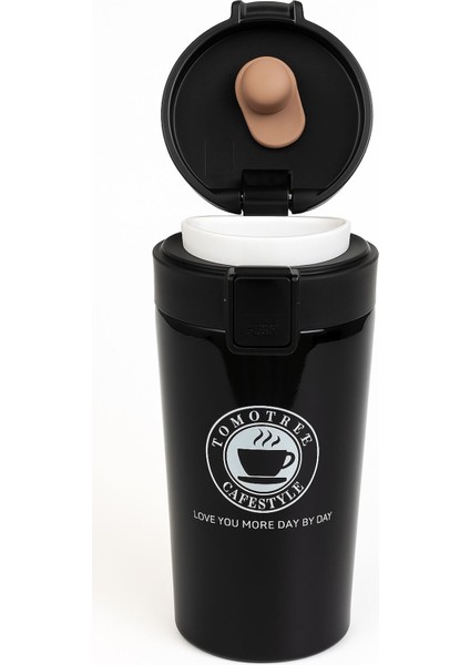 Kilitli 304 L Çelik Siyah 500 ml Kahve El Termos Mug CIN406SY modelleri
