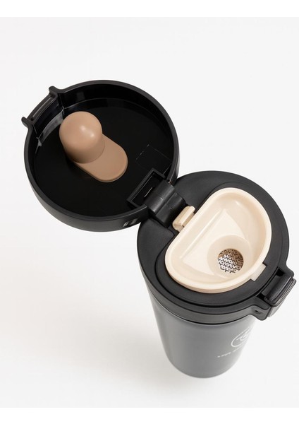 Kilitli 304 L Çelik Siyah 500 ml Kahve El Termos Mug CIN406SY fırsatları