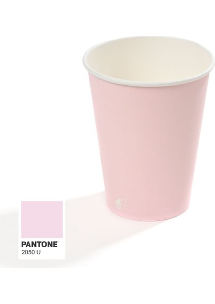 14 Oz Single Wall Baskılı Karton Bardak (Pembe) 1. 000 Adet