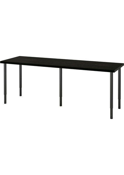 Lagkapten Olov Çalışma Masası 200 x 60 cm Venge Siyah Ev Içi Kullanım Için Uygun