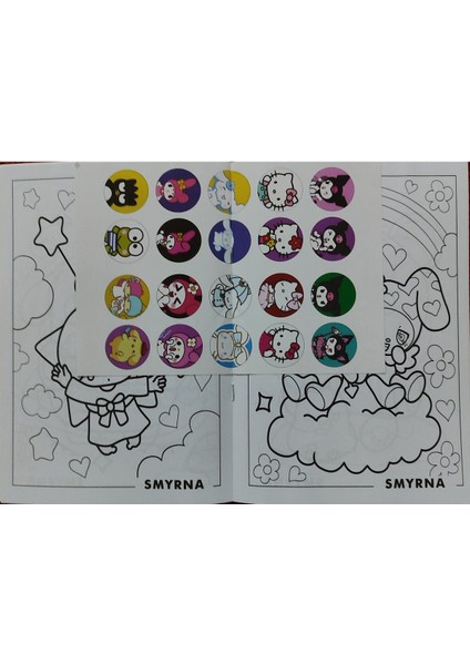 2 Adet Stickerli Boyama Kitabı ve 12 Li Kuru Boya Kalemi (Kuromi-C / Kuromi-D) modelleri