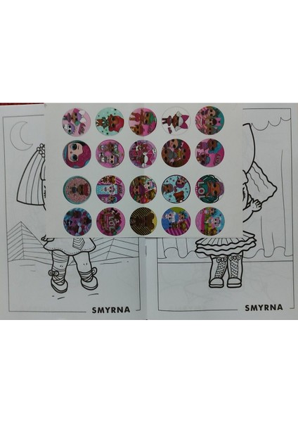 2 Adet Stickerli Boyama Kitabı ve 12 Li Kuru Boya Kalemi (Kuromi-A / Lol ) modelleri