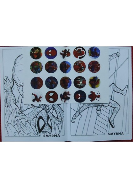 4 Adet Stickerli Boyama Kitabı ve 12 Li Tüp Kuru Boya Kalemi (Starwars/örümcek A./transformens/as.k) modelleri