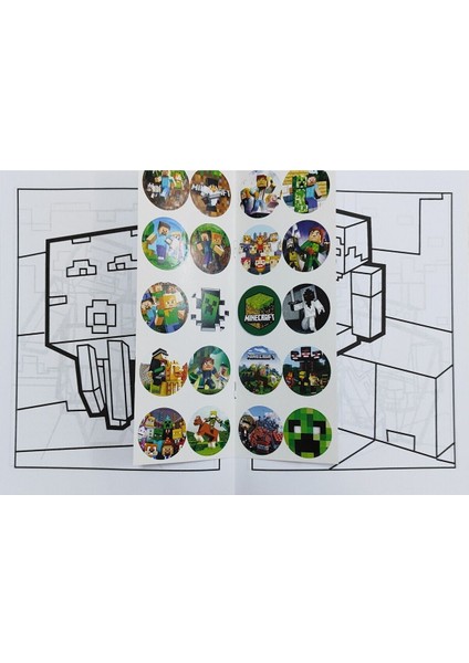 4 Adet Stickerli Boyama Kitabı ve 12 Li Tüp Kuru Boya Kalemi (Örümcek A./bluey/roblox/minecraft) fırsatları