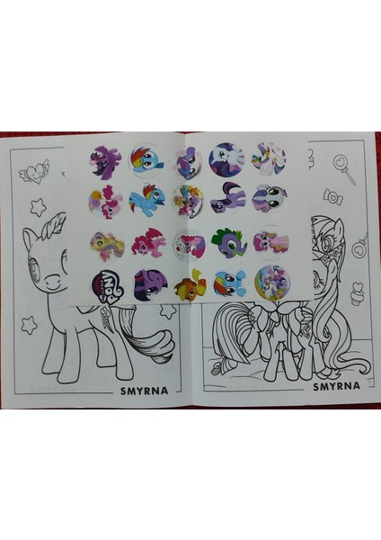 2 Adet Stickerli Boyama Kitabı ve 12 Li Kuru Boya Kalemi (Kuromi-A / My Little Pony) modelleri