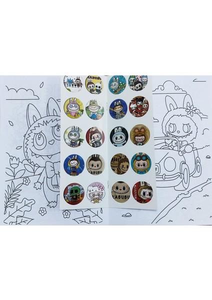 2 Adet Stickerli Boyama Kitabı ve 12 Li Kuru Boya Kalemi (Roblox-B/ Labubu) fiyatları