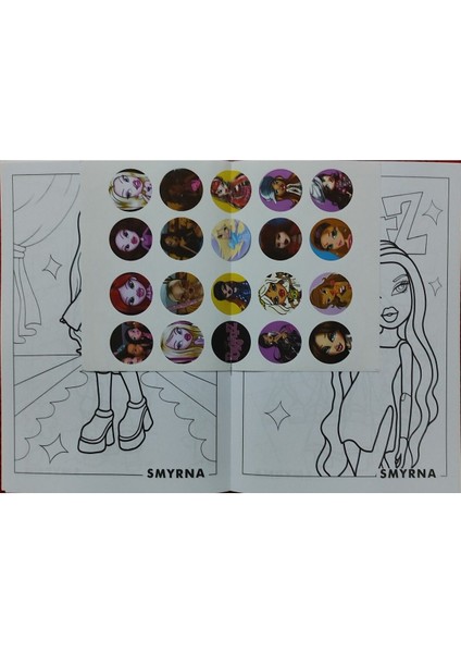 2 Adet Stickerli Boyama Kitabı ve 12 Li Kuru Boya Kalemi (Kuromi-A / Bratz ) modelleri