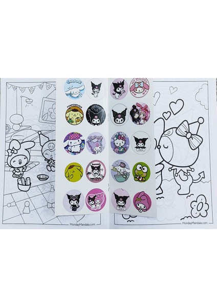 2 Adet Stickerli Boyama Kitabı ve 12 Li Kuru Boya Kalemi (Kuromi-A / Toca Boca-A) fiyatları