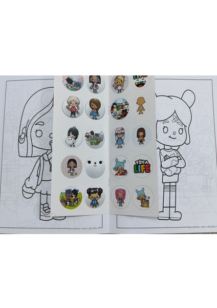2 Adet Stickerli Boyama Kitabı ve 12 Li Kuru Boya Kalemi (Kuromi-A / Toca Boca-A) modelleri