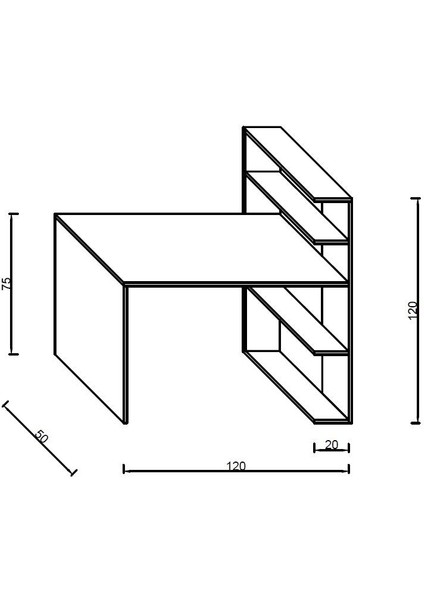 Luga Kitaplıklı Raflı Çalışma Masası Antrasit fırsatları