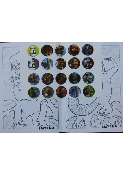 2 Adet Stickerli Boyama Kitabı ve 12 Li Kuru Boya Kalemi (Kuromi-A / Madagaskar) modelleri