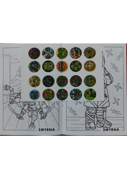 2 Adet Stickerli Boyama Kitabı ve 12 Li Kuru Boya Kalemi (Ninja Kaplumbağalar/ Pijamaske-B) fiyatları