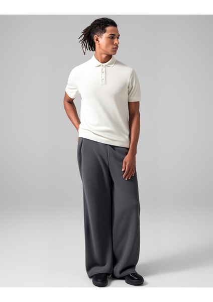 Beyaz Merserize Polo Yaka Tişört