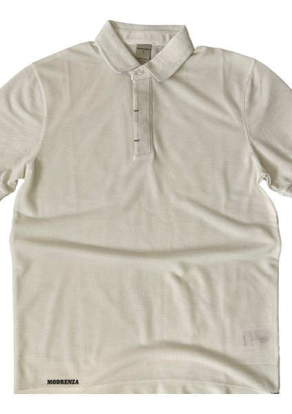 Beyaz Merserize Polo Yaka Tişört modelleri