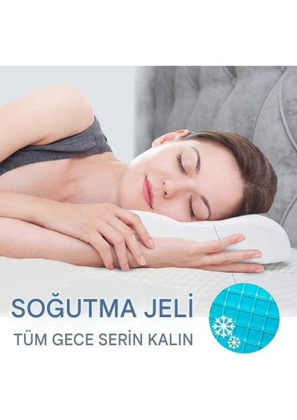 Yeni Nesil Soğutmalı Jel Yastığı - Boyun ve Omuz Ağrılarını Gidermek Için 2 Yükseklik Ayarlı Servikal Omurga Desteği, Kokusuz Hafızalı Köpük Taban, Yan ve Sırt Üstü Uyuyanlar Için Serin Uyku Yastık fiyatları