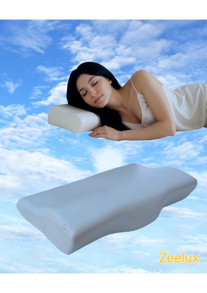 Güzellik Yastığı – 2'si 1 Arada Ortopedik Visco Hafızalı Köpük VE%100 Saf Dut Ipek Ergonomik Yaşlanma ve Tasarım, Cilt ve Saç Koruyucu, Lüks ve Cilt Dostu Yastık (Pembe)