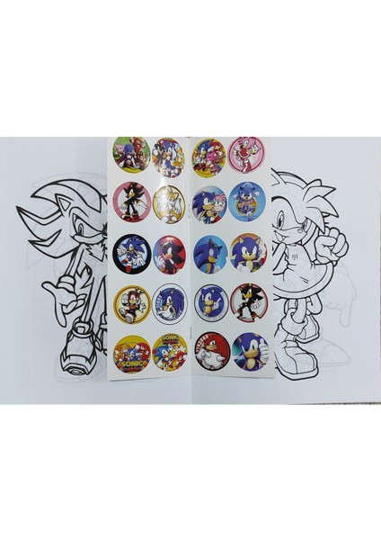 4 Adet Stickerli Boyama Kitabı ve 12 Li Tüp Kuru Boya Kalemi (Pocemon/sonic/roblox/minecraft) modelleri