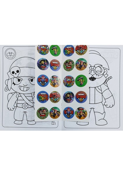 2 Adet Stickerli Boyama Kitabı ve 12 Li Kuru Boya Kalemi (Brawlstars-A / Toca Boca-A) fiyatları