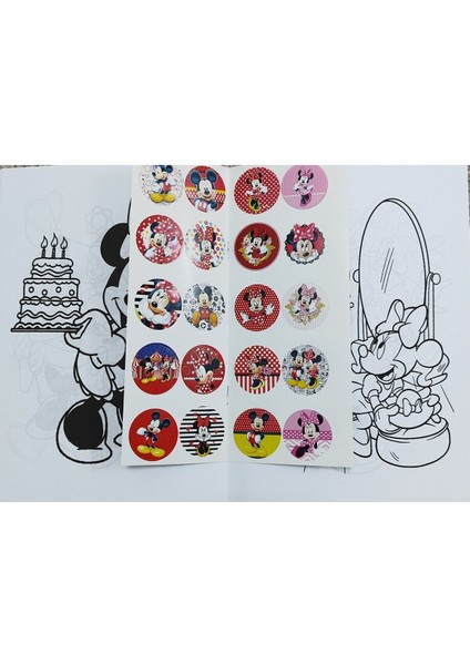 4 Adet Stickerli Boyama Kitabı ve 12 Li Tüp Kuru Boya Kalemi (Kuromi/minnie/unicorn/barbie) fırsatları