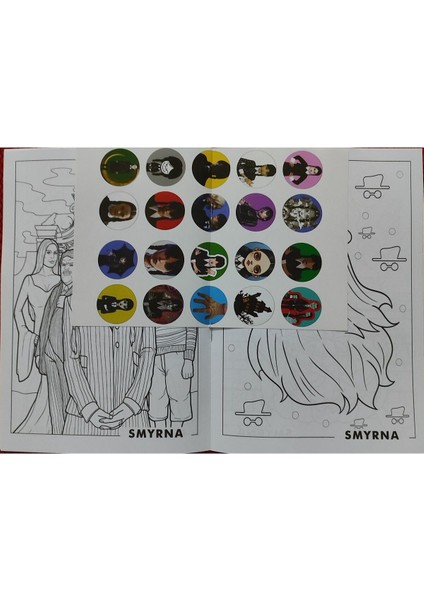 2 Adet Stickerli Boyama Kitabı ve 12 Li Kuru Boya Kalemi (Kuromi-A / Wednesday-B) modelleri