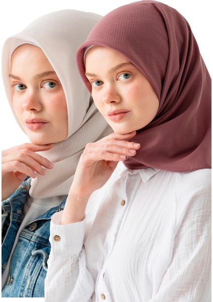 2 Adet Soft Pamuk Jakarlı Eşarp – Doğal Dokulu, Hafif ve Nefes Alan Kumaş- Bambu Kraş Eşarp Yumuşak Dokulu Düz Renk Eşarp, Tesettür Eşarp