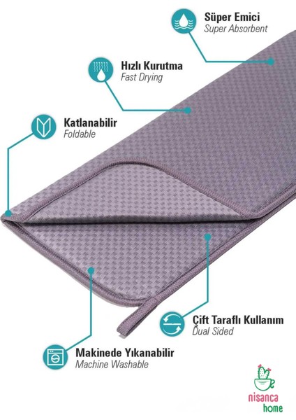Mikrofiber Bulaşık Kurutma Matı Tezgah Üstü Kurutma Havlusu Kurutma Örtüsü Süper Emici Bulaşıklık indirimleri