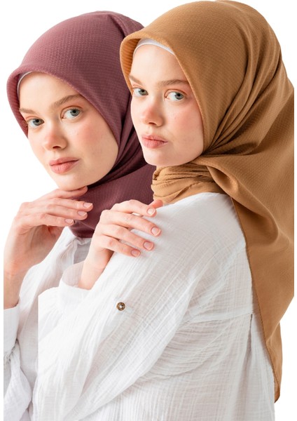 2 Adet Soft Pamuk Jakarlı Eşarp – Doğal Dokulu, Hafif ve Nefes Alan Kumaş- Bambu Kraş Eşarp Yumuşak Dokulu Düz Renk Eşarp, Tesettür Eşarp