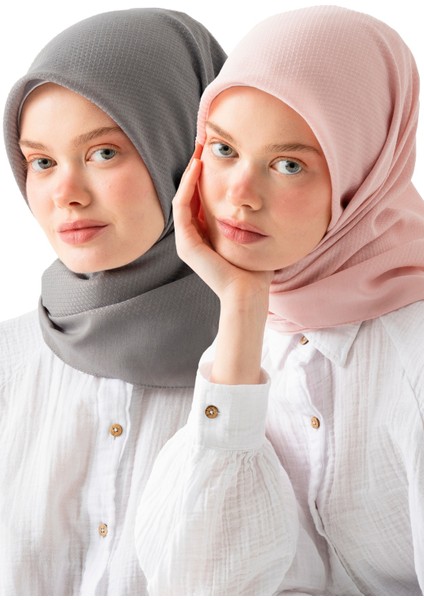 2 Adet Soft Pamuk Jakarlı Eşarp – Doğal Dokulu, Hafif ve Nefes Alan Kumaş- Bambu Kraş Eşarp Yumuşak Dokulu Düz Renk Eşarp, Tesettür Eşarp