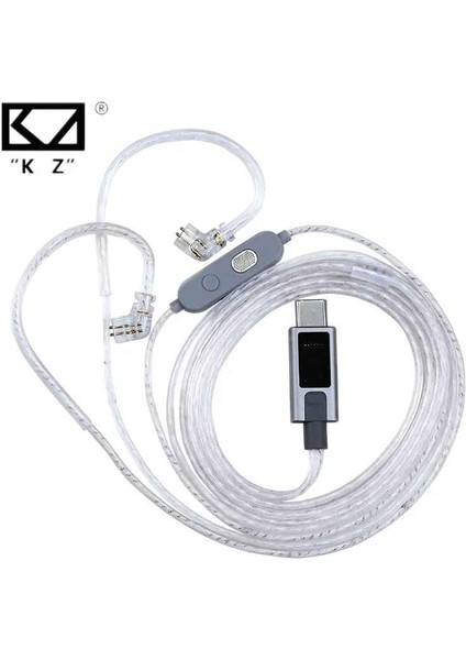 Type-C Gümüş Dac Kulaklık Kablosu 3 Ekolayzer mod Çift Mikrofonlu