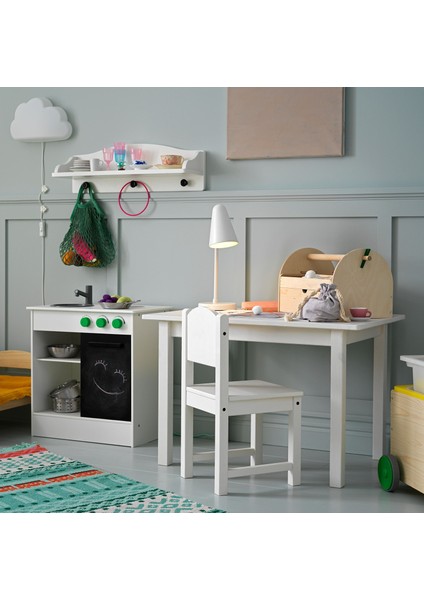 Sundvık Masa 76 x 50 cm Beyaz Masif Çam Dayanıklı Çocuk Odası Için Ideal fırsatları