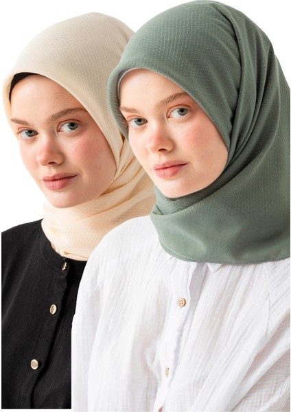 2 Adet Soft Pamuk Jakarlı Eşarp – Doğal Dokulu, Hafif ve Nefes Alan Kumaş- Bambu Kraş Eşarp Yumuşak Dokulu Düz Renk Eşarp, Tesettür Eşarp