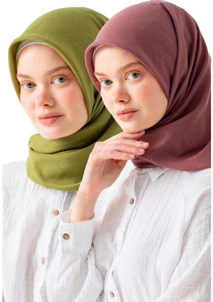 2 Adet Soft Pamuk Jakarlı Eşarp – Doğal Dokulu, Hafif ve Nefes Alan Kumaş- Bambu Kraş Eşarp Yumuşak Dokulu Düz Renk Eşarp, Tesettür Eşarp