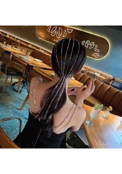 Sallantılı Pırlanta Taşlı Saç Tacı - 11 Şeritli fiyatları