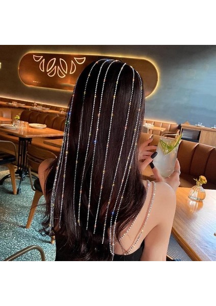 Sallantılı Pırlanta Taşlı Saç Tacı - 11 Şeritli modelleri