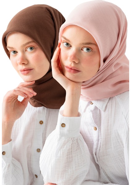 2 Adet Soft Pamuk Jakarlı Eşarp – Doğal Dokulu, Hafif ve Nefes Alan Kumaş- Bambu Kraş Eşarp Yumuşak Dokulu Düz Renk Eşarp, Tesettür Eşarp